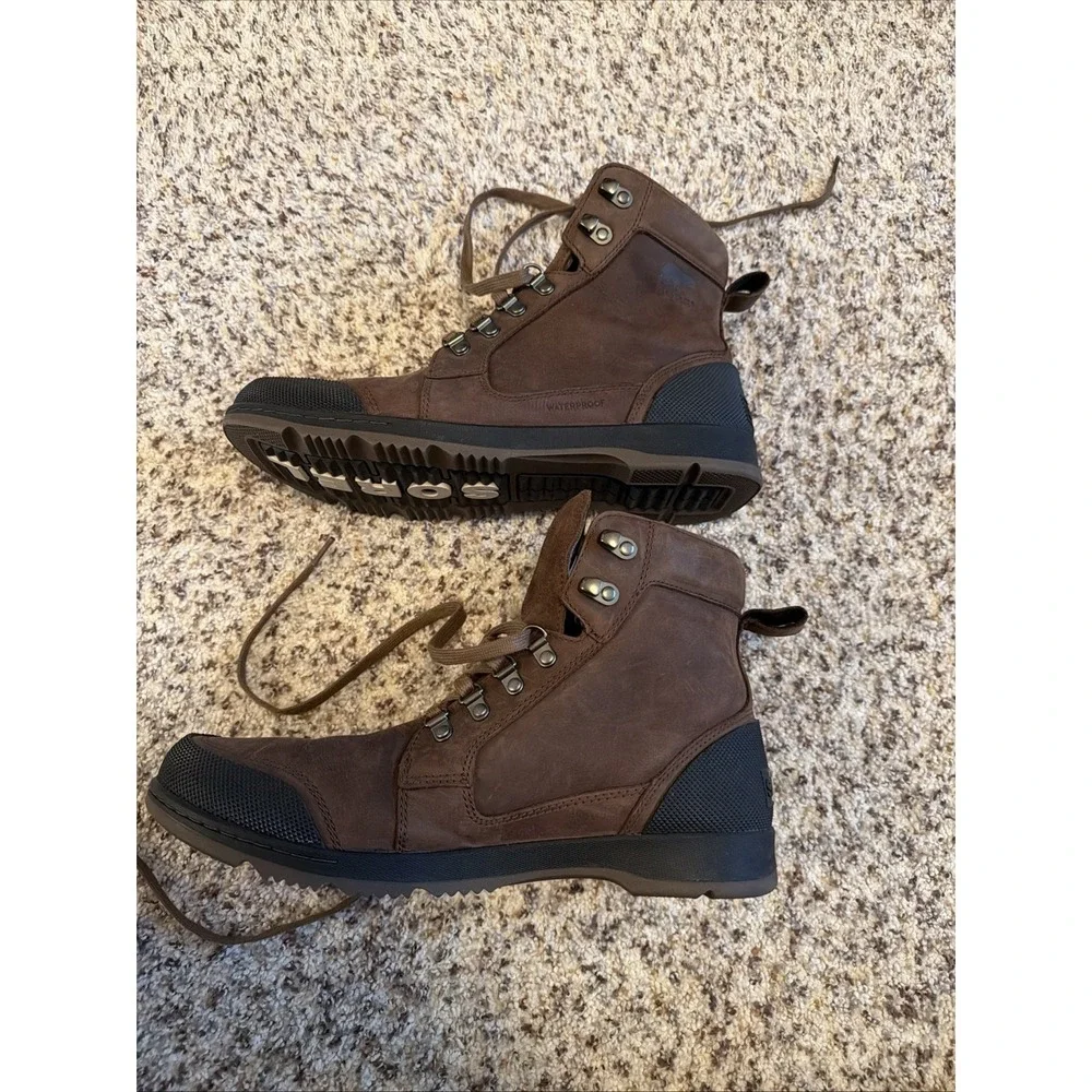 New SOREL ANKENY II HIKER PLUS Waterproof Boots Men's Brown Sz 11 US 44 EU
